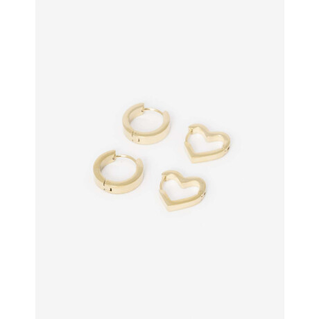 Set De Argollas De Acero Dorado