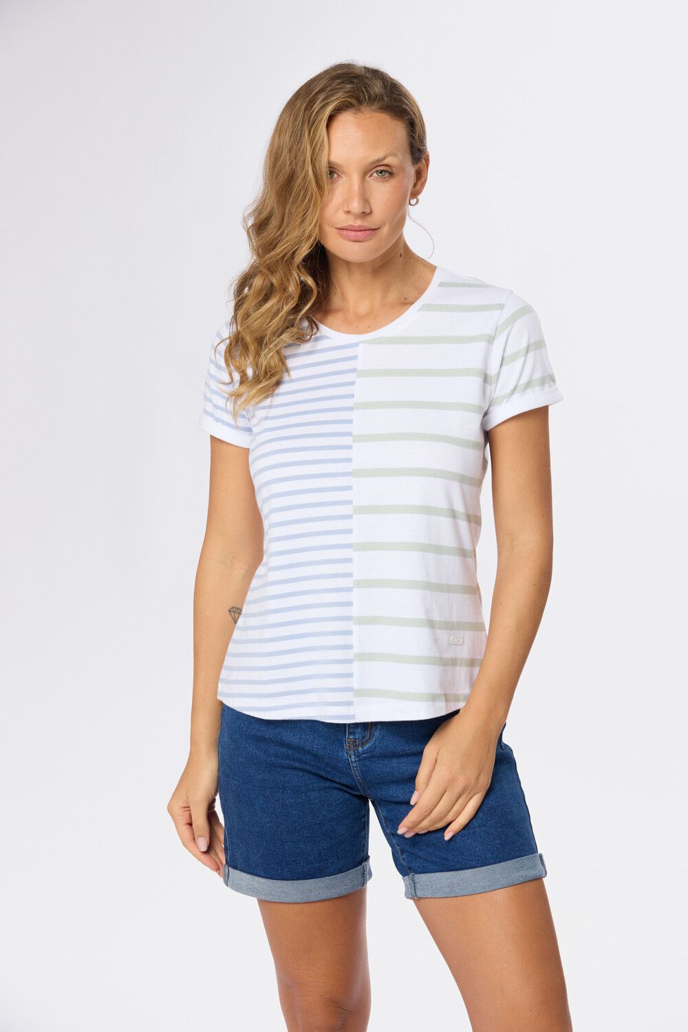 REMERA RAYADA Blanco