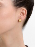 Pendientes Rectangulares - Plata De Ley 925 dorado