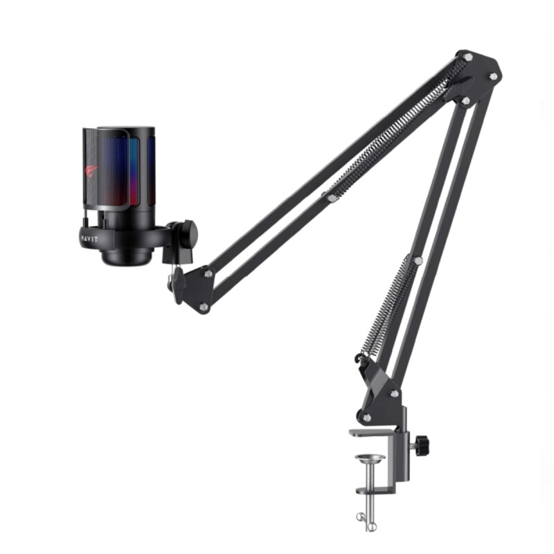 Microfono Havit PC series GK50 Pro negro USB para PC con brazo articulado Microfono Havit PC series GK50 Pro negro USB para PC con brazo articulado