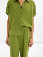 Camisa De Algodón Manga Corta verde