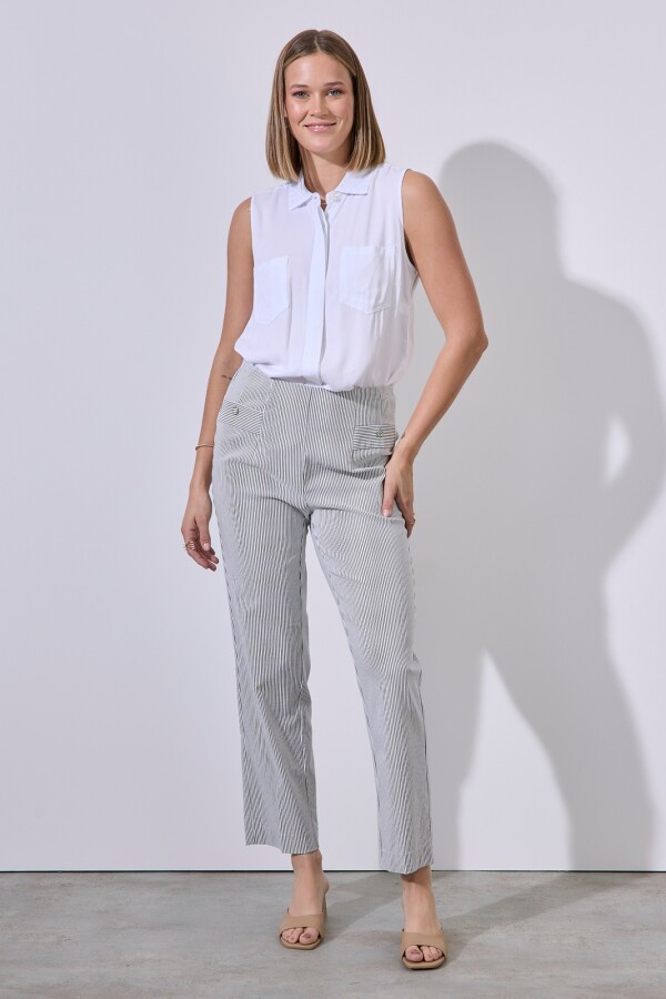 Pantalon Lineas AZUL/BLANCO