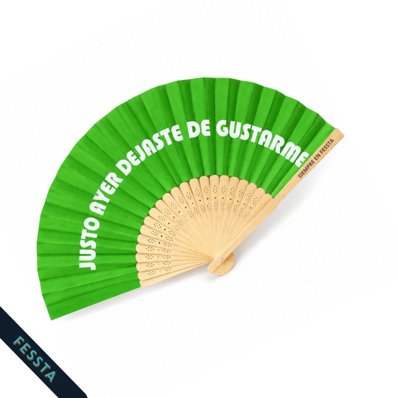 Abanico "Justo ayer dejaste de gustarme" Verde