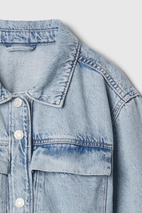 Campera Jean Niña Light Wash