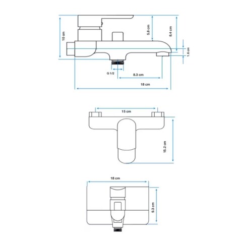 Grifería de ducha Monocomando exterior Alassio Cromo Grifería De Ducha Monocomando Exterior Alassio Cromo