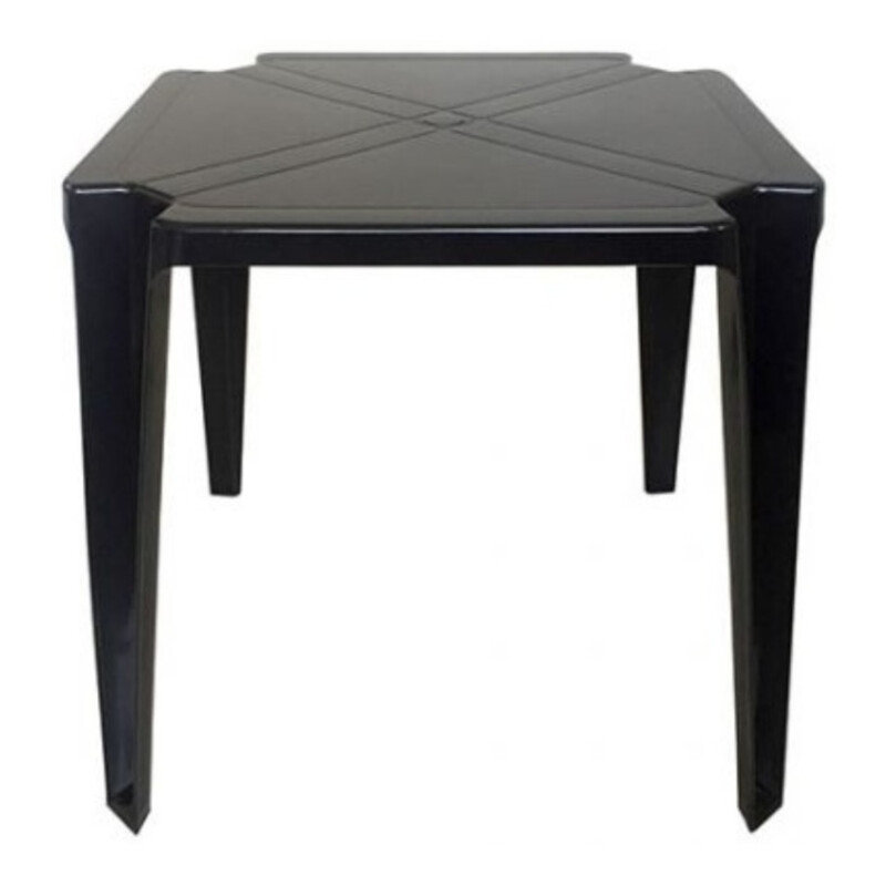 Juego De Mesa Plastica + 2 Sillas Plástico Resistente Negras Negro