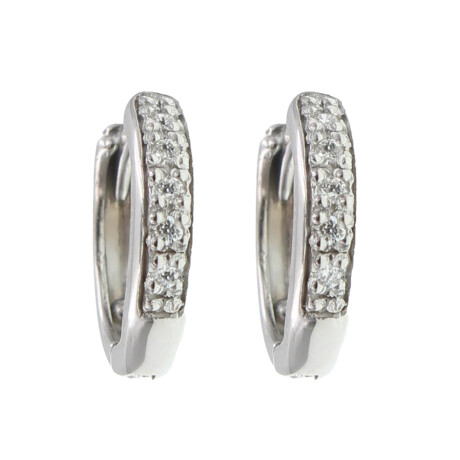 Caravanas aro pavé CH de oro blanco 18k con brillantes Caravanas aro pavé CH de oro blanco 18k con brillantes