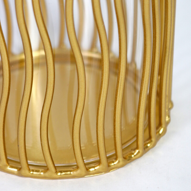PORTA VELA METAL DORADO/VIDRIO MED Unica