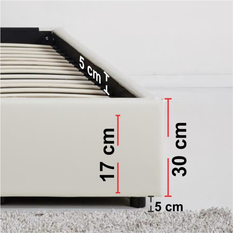 Cama Baúl 1 plaza 0.90 x 1.90 Tapizada Crema Cama Baúl 1 plaza 0.90 x 1.90 Tapizada Crema