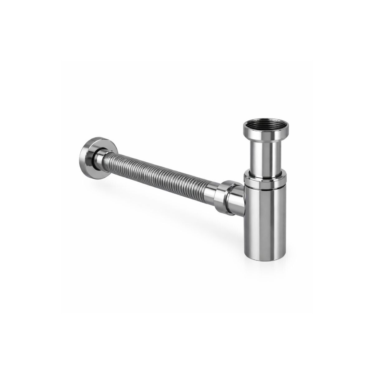 Sifón Botella Cilindrico Cromado Con Conexion Flexible Dmc 1.1/4" 