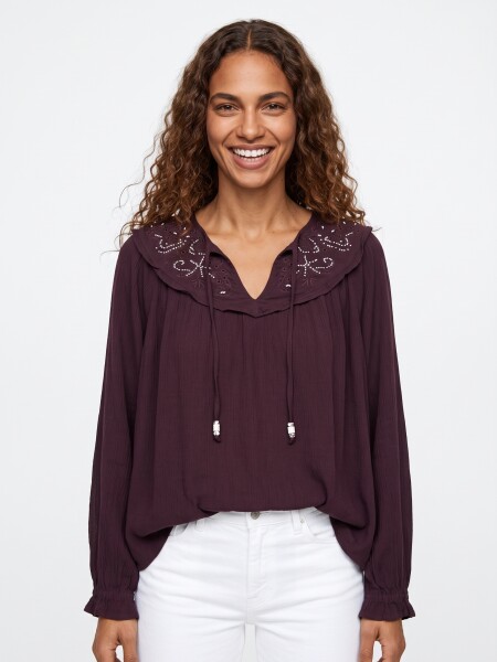 CAMISA SOLIRA BORDEAUX