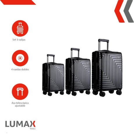Set de 3 Valijas de Mano Rígidas Negro