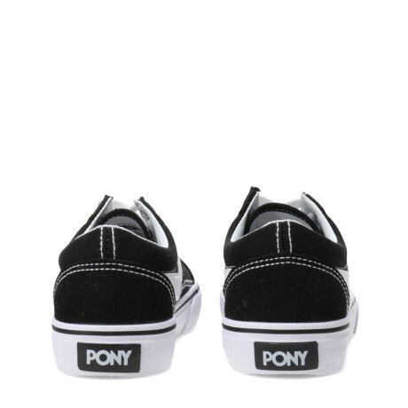 Championes de Niños PONY Casual Lona Gamuza Negro - Blanco