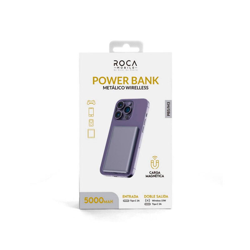 Power Bank magnética 5000 mAh color negro Power Bank Magnética 5000 Mah Color Negro