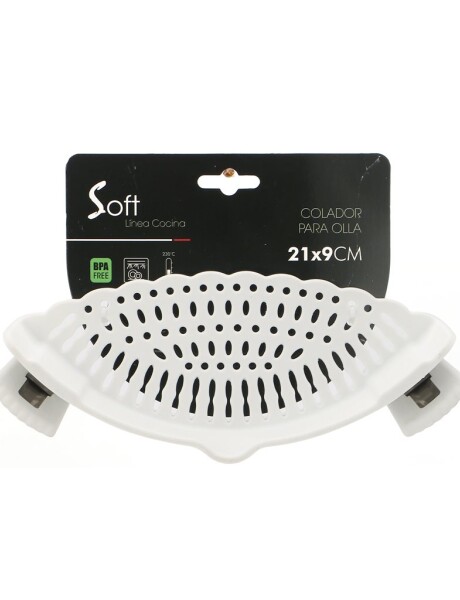 COLADOR SILICONA CON CLIP P/OLLA 21X9CM BLANCO COLADOR SILICONA CON CLIP P/OLLA 21X9CM BLANCO