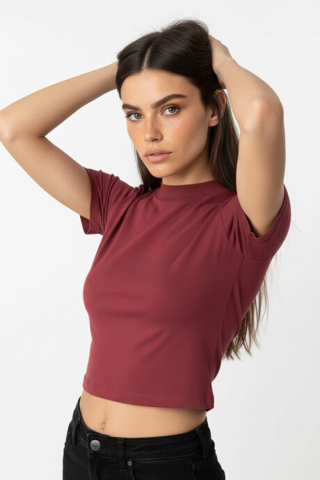 Remera Flored Bordeaux