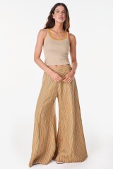 Pantalon Lino Deep Rayas Verde