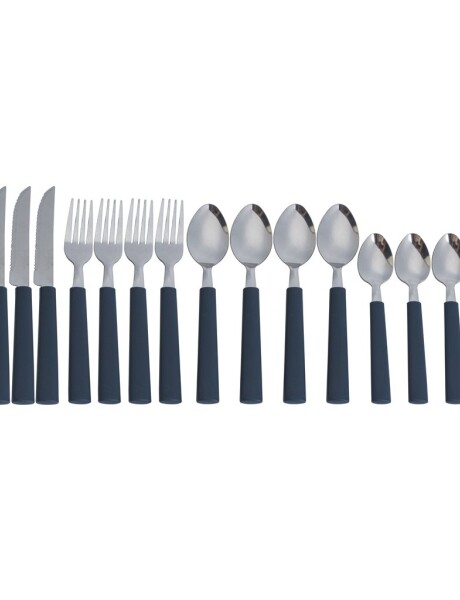 JUEGO DE CUBIERTOS 16PZAS MANGO PLASTICO GRIS JUEGO DE CUBIERTOS 16PZAS MANGO PLASTICO GRIS