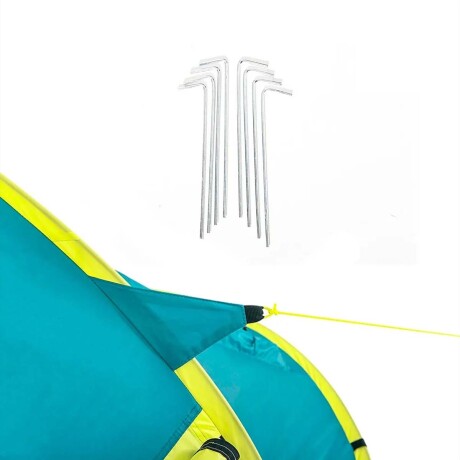 Set Camping Bestway 2P c/ Carpa Autoarmable Colchón Inflador Multicolor