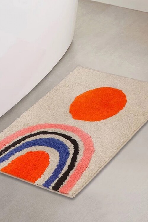 Alfombra geométrica multicolor