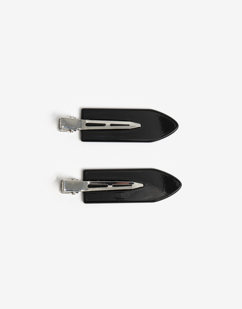 Horquillas Set Acrilico Set De 2 Hebillas Backstage Xl - Negro