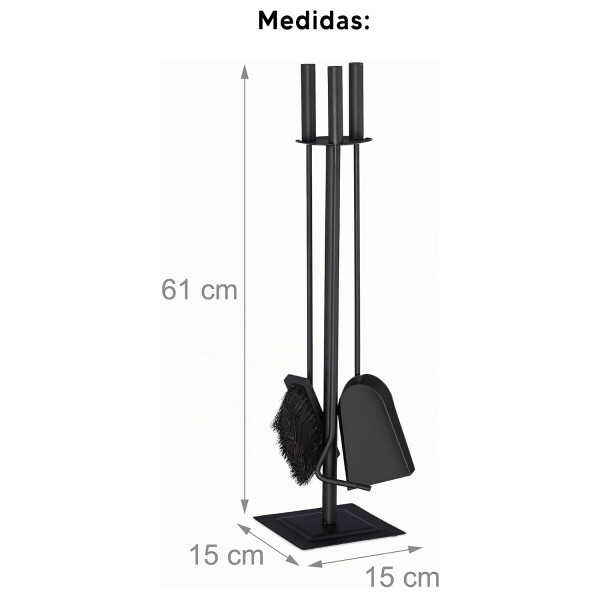 Atizador De 4 Piezas Base Cuadrada Kassel 77097 ATIZADOR KASSEL AG229 4PZC B/CUADR 77097