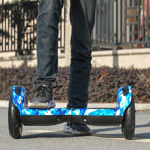 Skate Electrico Hoverboard Musica Bluetooth Luz Patineta 10" Variante Color Blanco