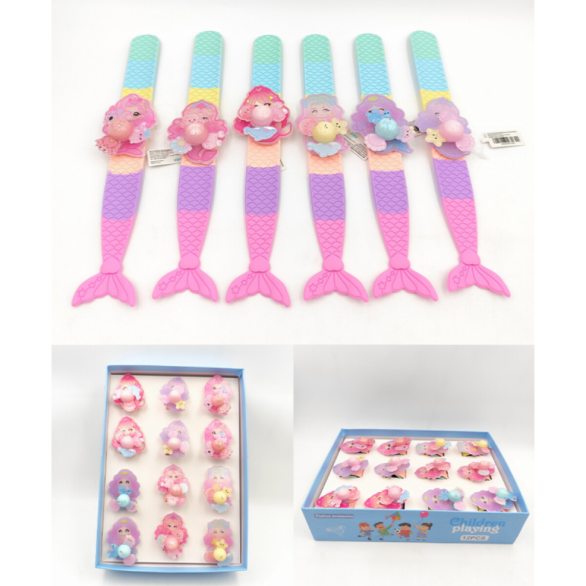 Pulsera Slap De Juguete - Sirena Princesa Del Océano 