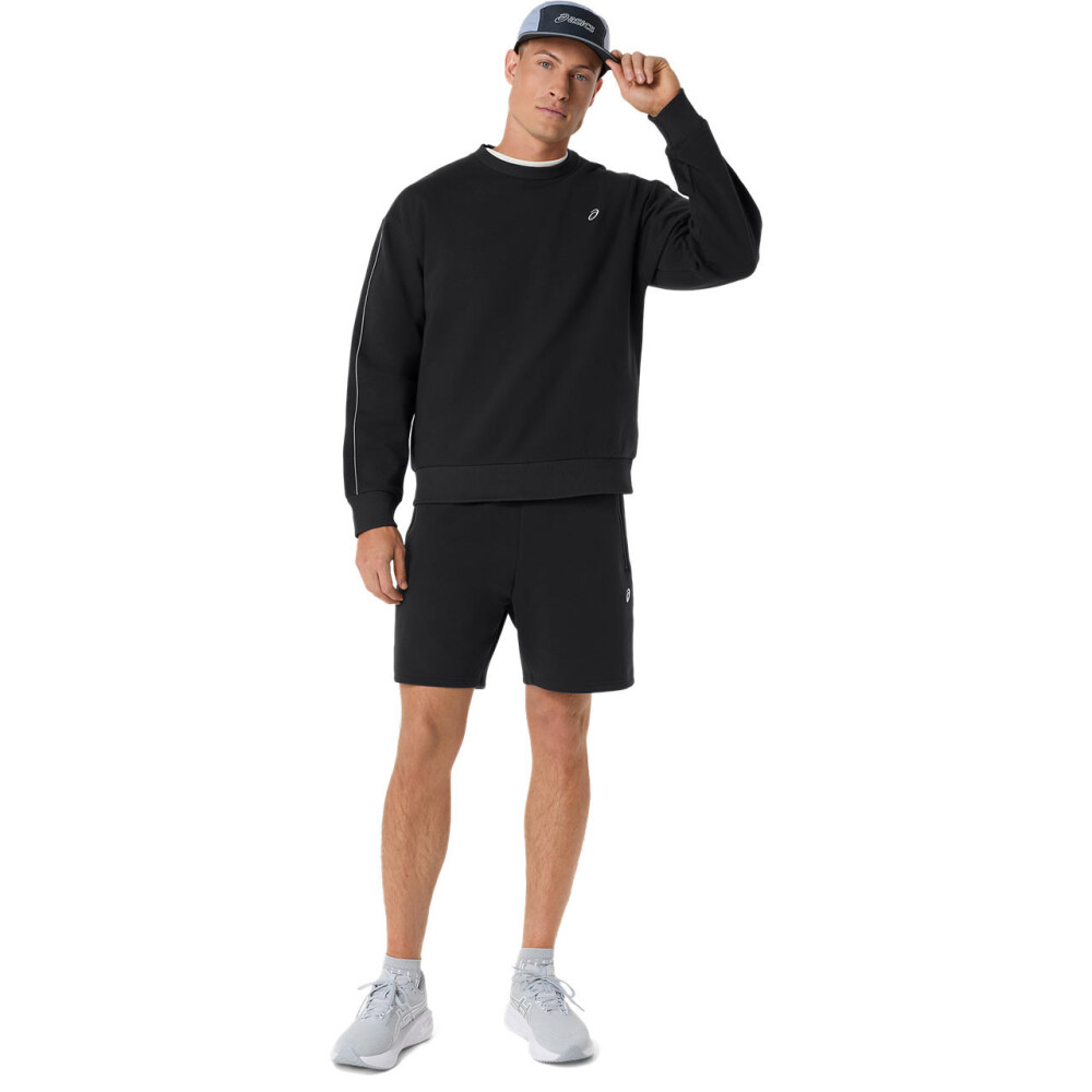 Polera Training Asics Track Club Heritage Crew-Neck Top C Un Performance Black