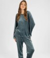 Pijama leopard fleece velour Verde petroleo