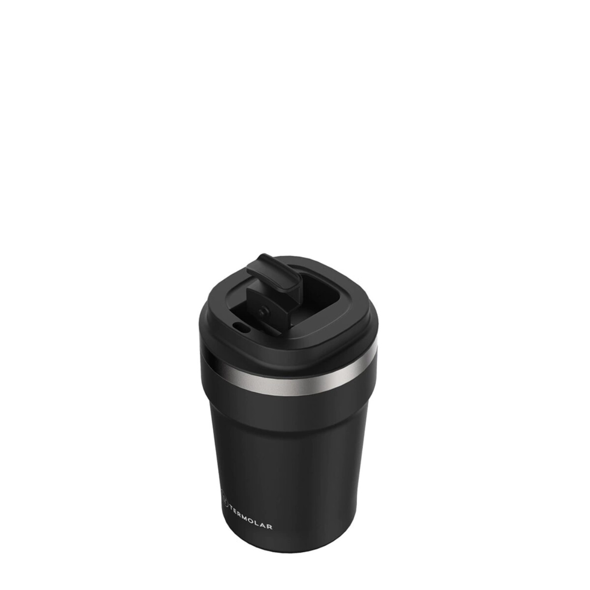 VASO TERMICO TERMOLAR NEGRO ACERO 380ML C/TAPA 