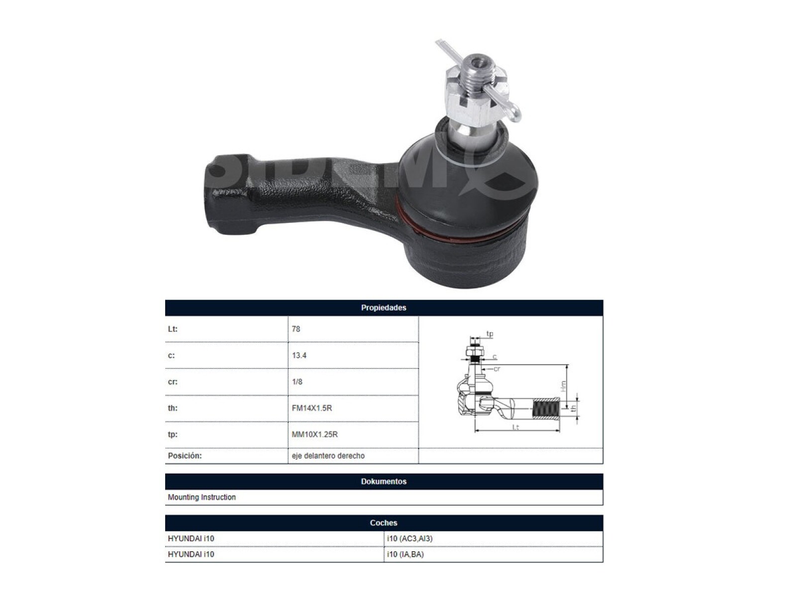 Puntero Hyundai I10 14-25 Der 