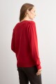 Sweater básico escote V rojo