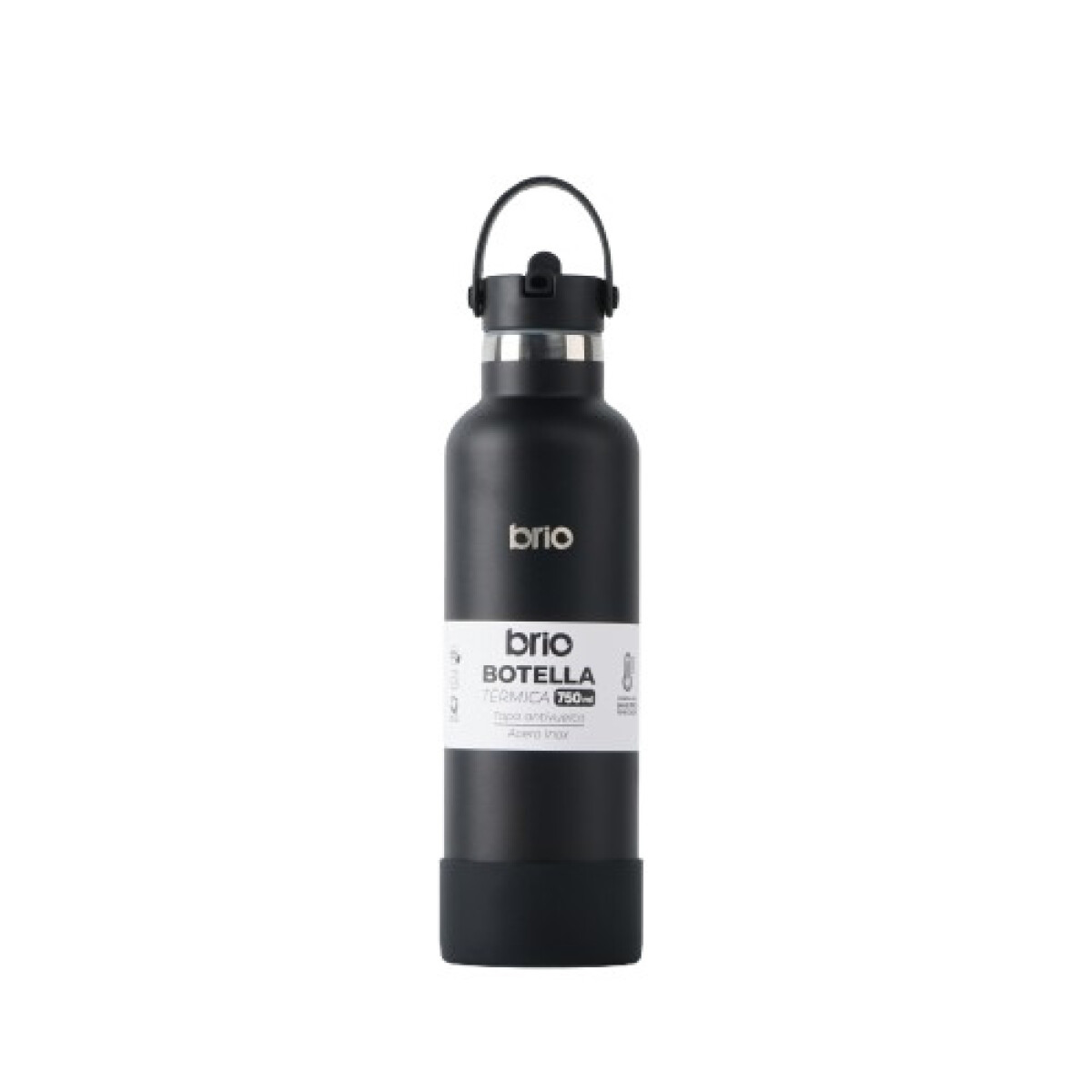 Botella En Acero Inoxidable brio 750ml Con Sorbito Y Manija - Negro 