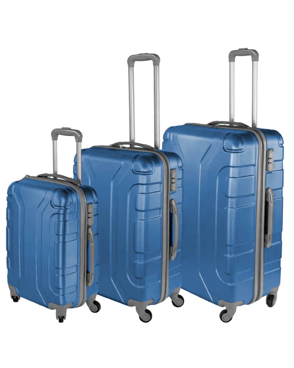 Set de 3 valijas de viaje rígidas Arye con ruedas - Azul Claro 