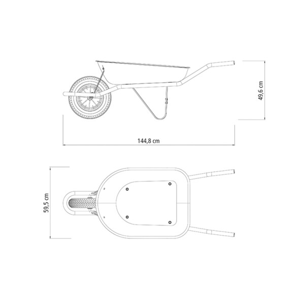 Carretilla plastica con rueda inflable, 50 litros -TRAMONTINA TN1532