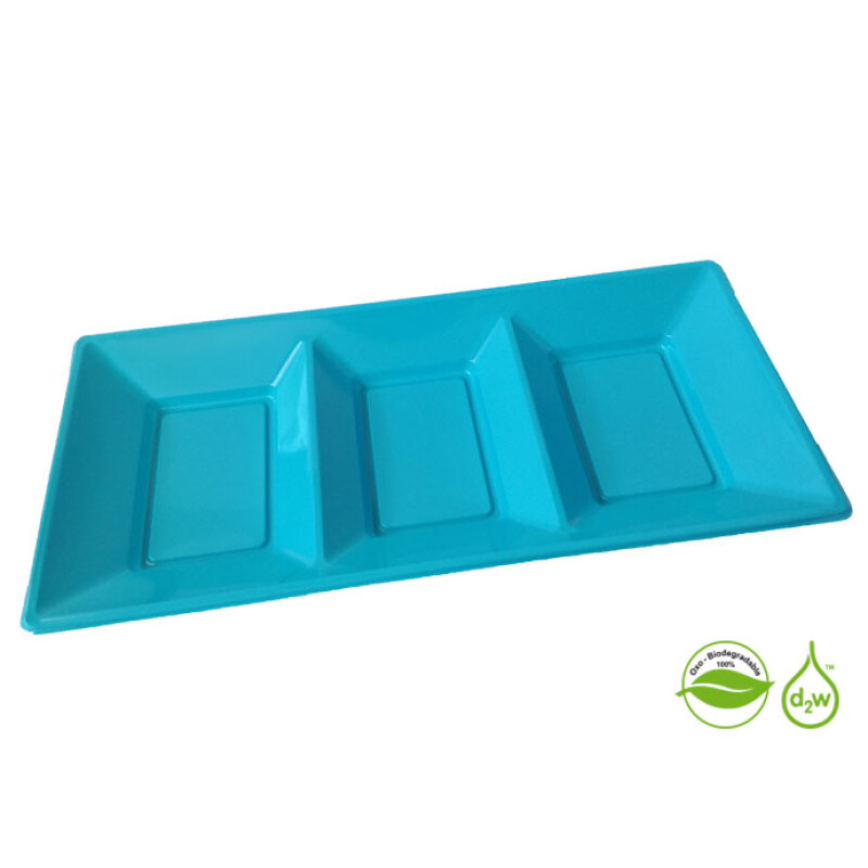 Bandeja Biodegradable Rectangular x3 Unidades Caribe
