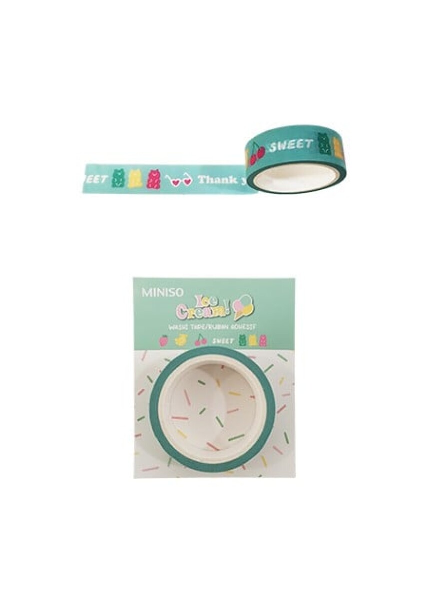 Cinta decorativa helados - verde 