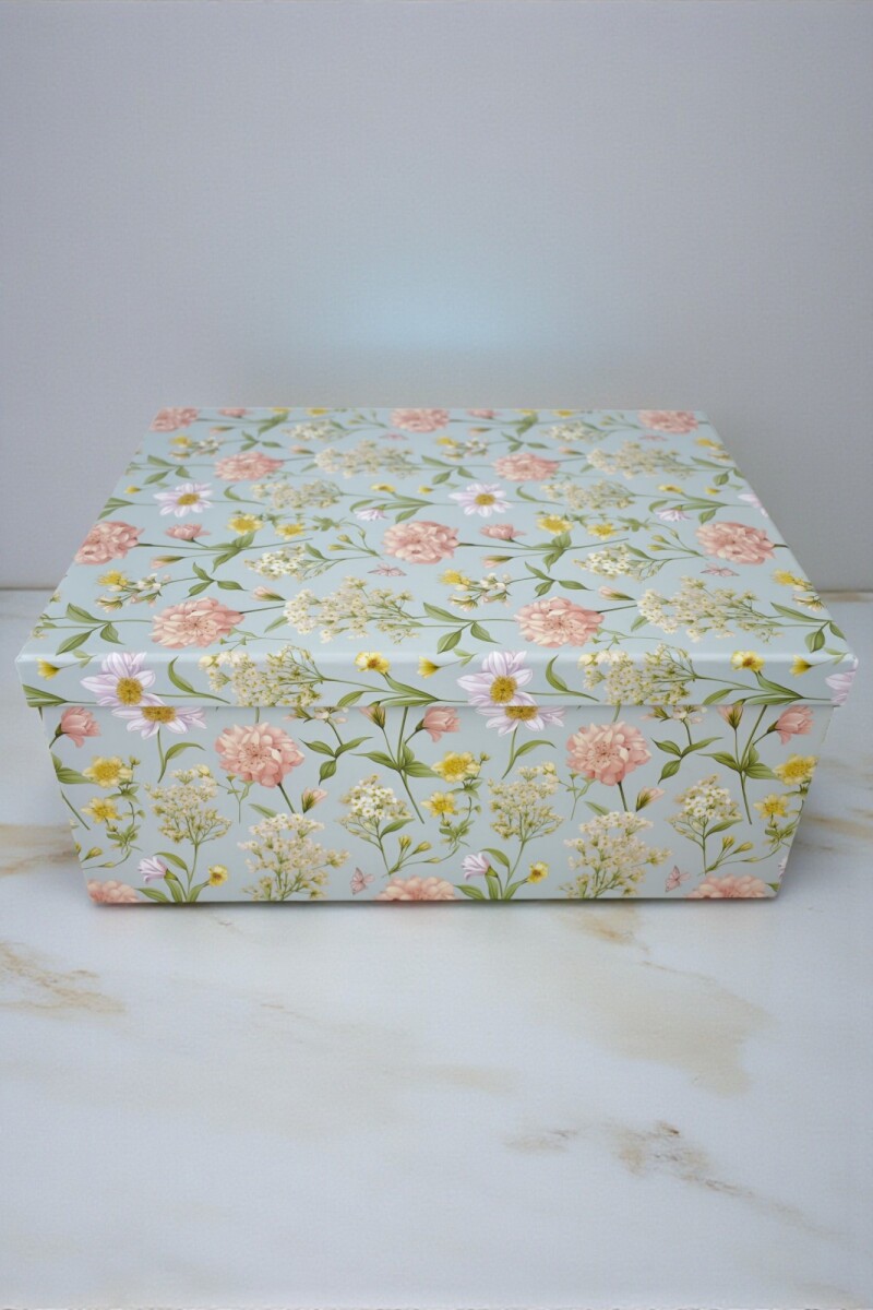 Caja rigida - flores - 28 x 37 x 16 