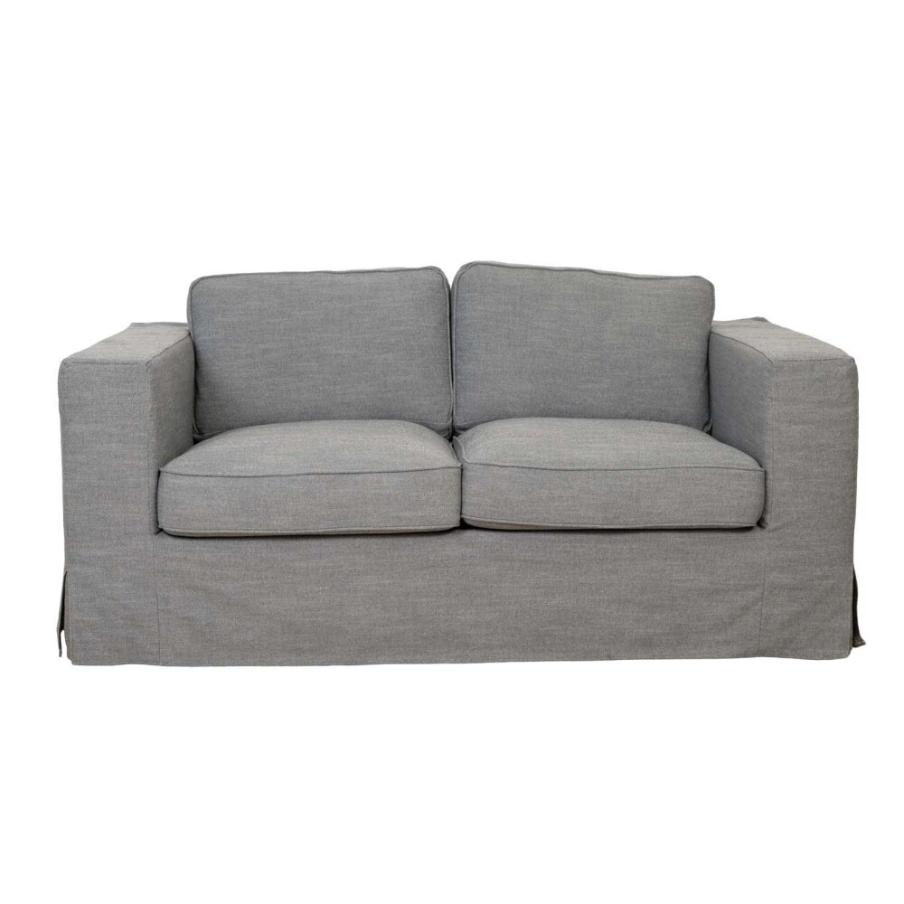 SOFÁ CON FUNDA DESMONTTABLE 2 CUERPOS TELA-Y-MADERA GRIS CHARLIE