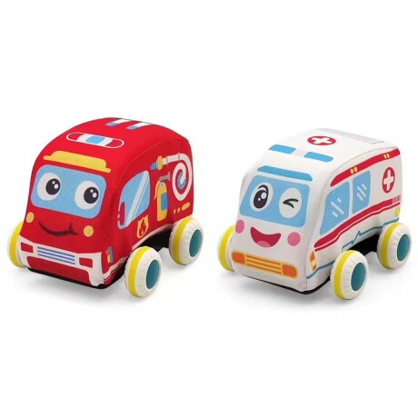 Set 4 Autitos de Peluche Autos en Tela Blandos Bebé Huanger Multicolor