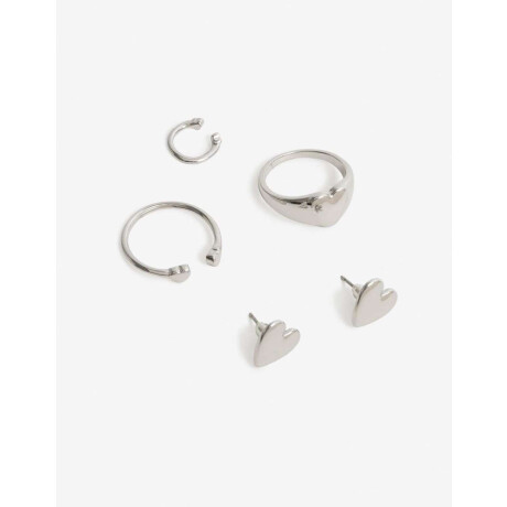 Bijou Set Metal Plateado Rodio