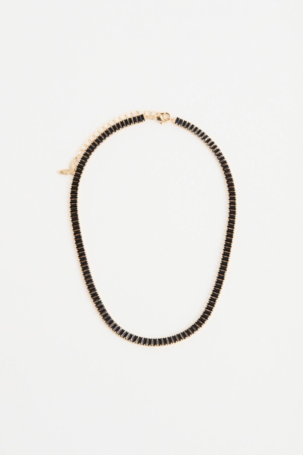 Collar Fancy Strass Negro