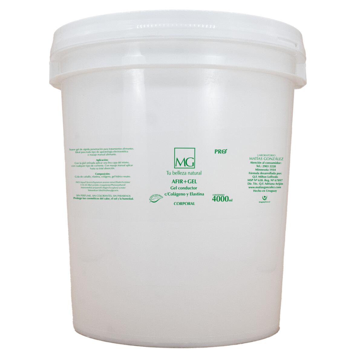 Afir + Gel Conductor con Colágeno y Elastina (4 lts-Balde) 