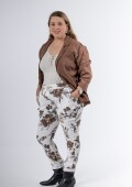 Pantalón babucha de lycra estampado importado de italia Pantalón babucha de lycra estampado importado de italia blanco