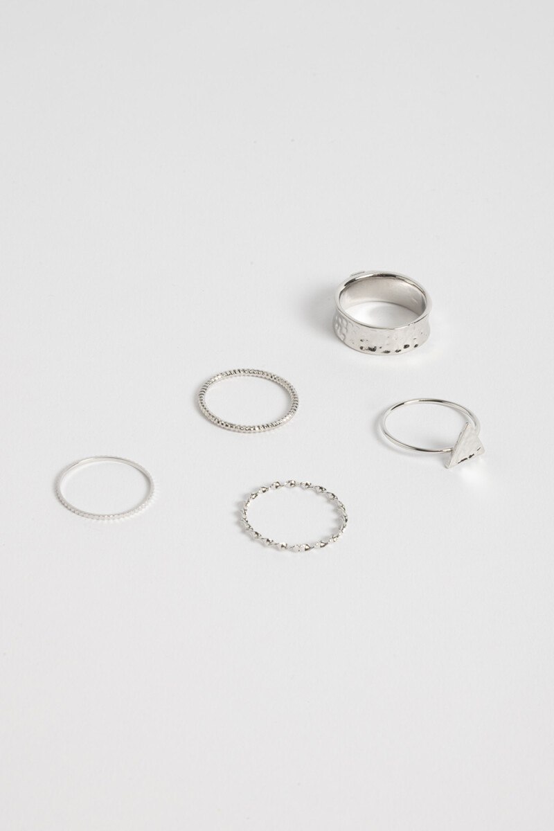 Set anillos Plateados