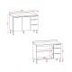 MUEBLE BAJO MESADA PARA COCINA C/TAPA DOS PUERTAS TRES CAJONES DE 1.20CM SERIE VIV ALUMINIO KITS PARANA GAMAS DE BEIGE