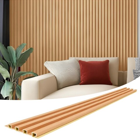 Pack x10 Wpc Simil Madera Wall Panel Lambrin 2.90x16.7 Color Marron Madera