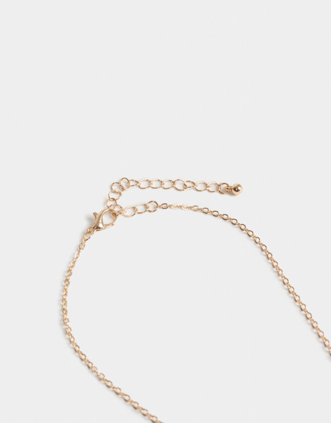 Bijouterie Set Con perlas Set De Cadena Y Aros Pasantes Con Perlas - Dorado