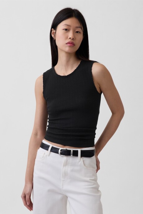 Musculosa Pointelle Mujer Black